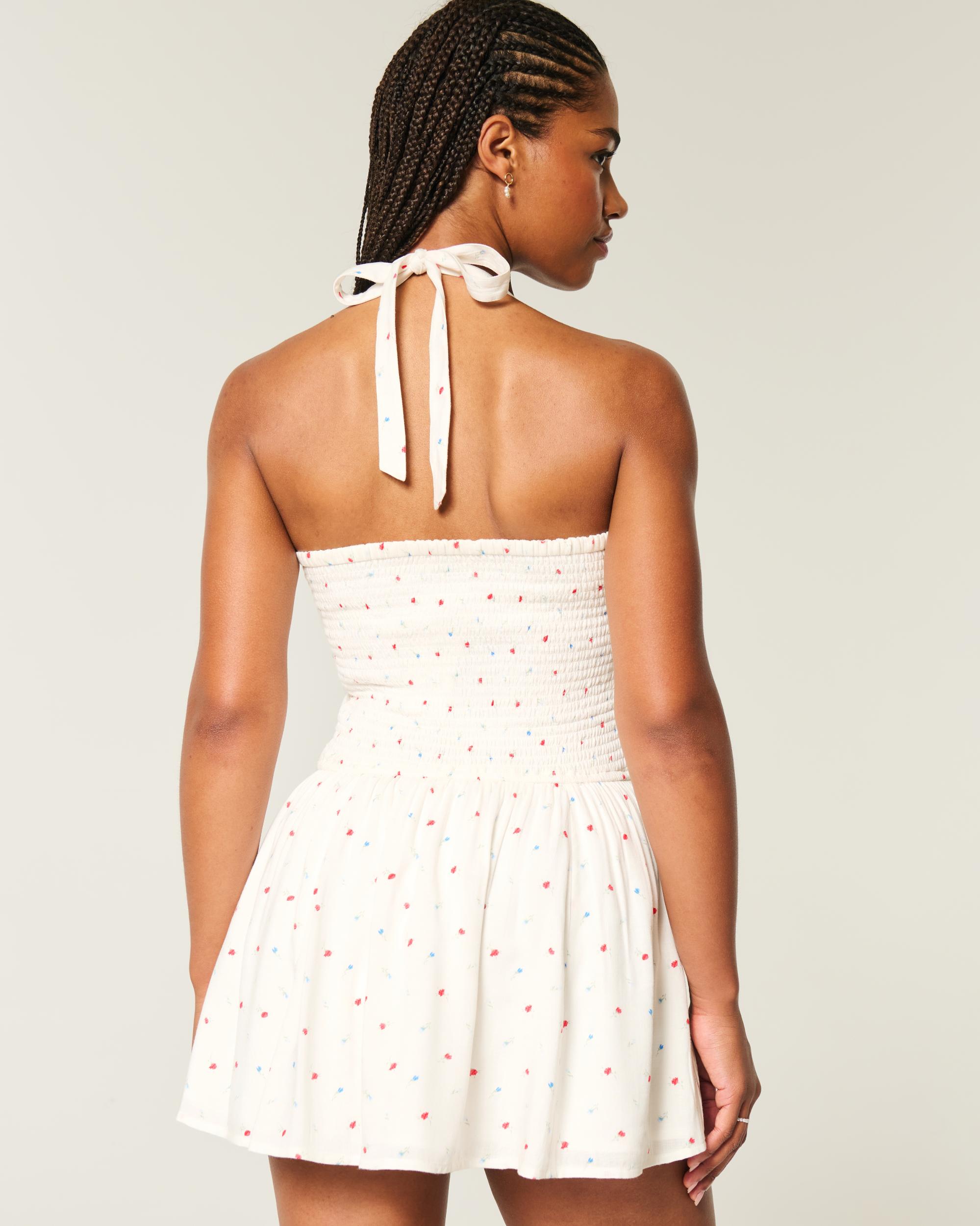 Drop Waist Halter Mini Dress Product Image