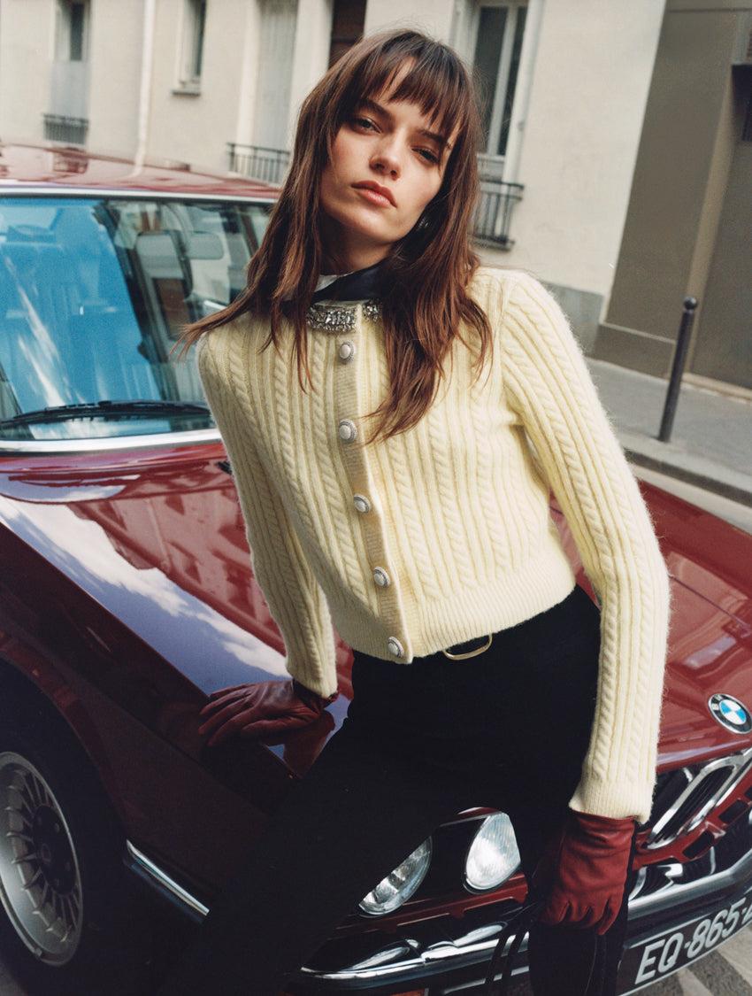 Yellow Alpaca Cardigan Product Image