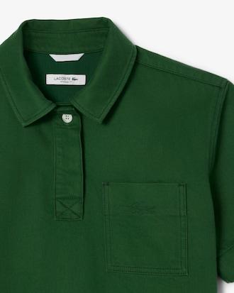 Oversized Denim Polo Shirt Product Image