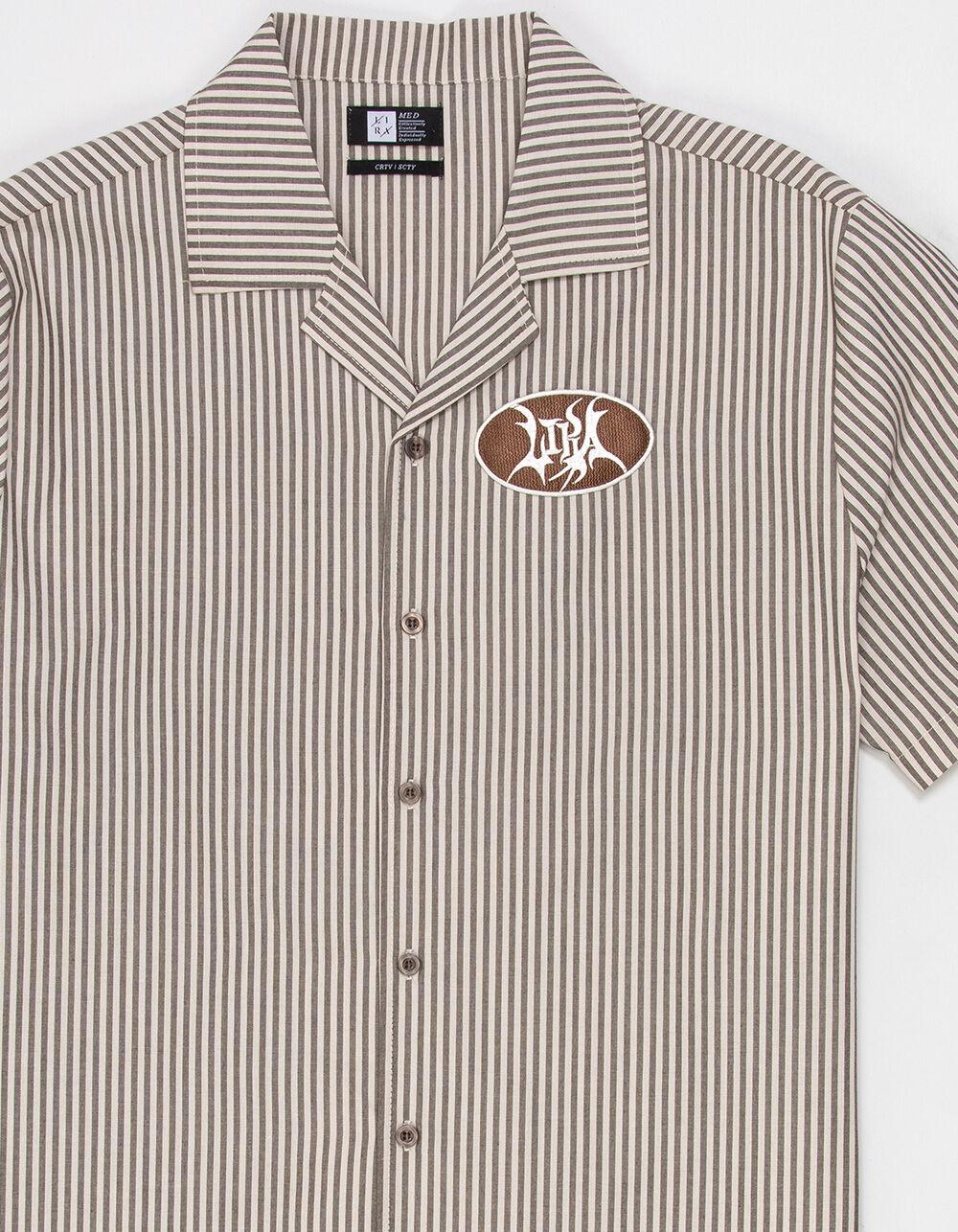 LIRA Creative Society Mens Stripe Work Shirt - BROWN Product Image