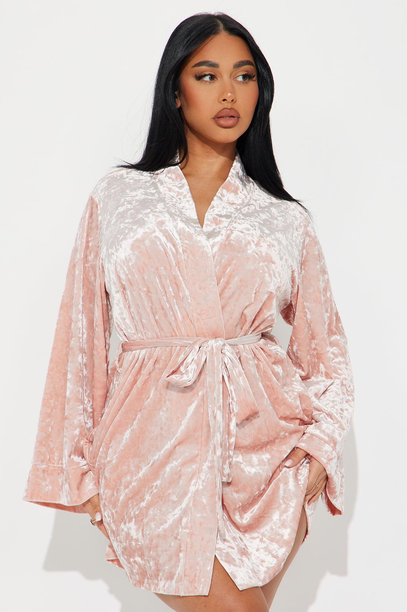 Rachel Velvet Luxe PJ Robe Set - Mauve Product Image