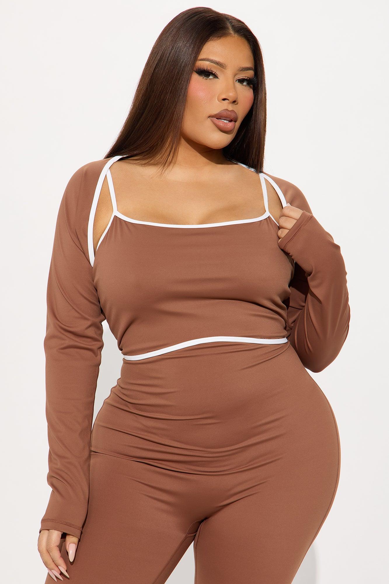 Heidi 2 Piece Bolero Active Jumpsuit - Mocha Product Image