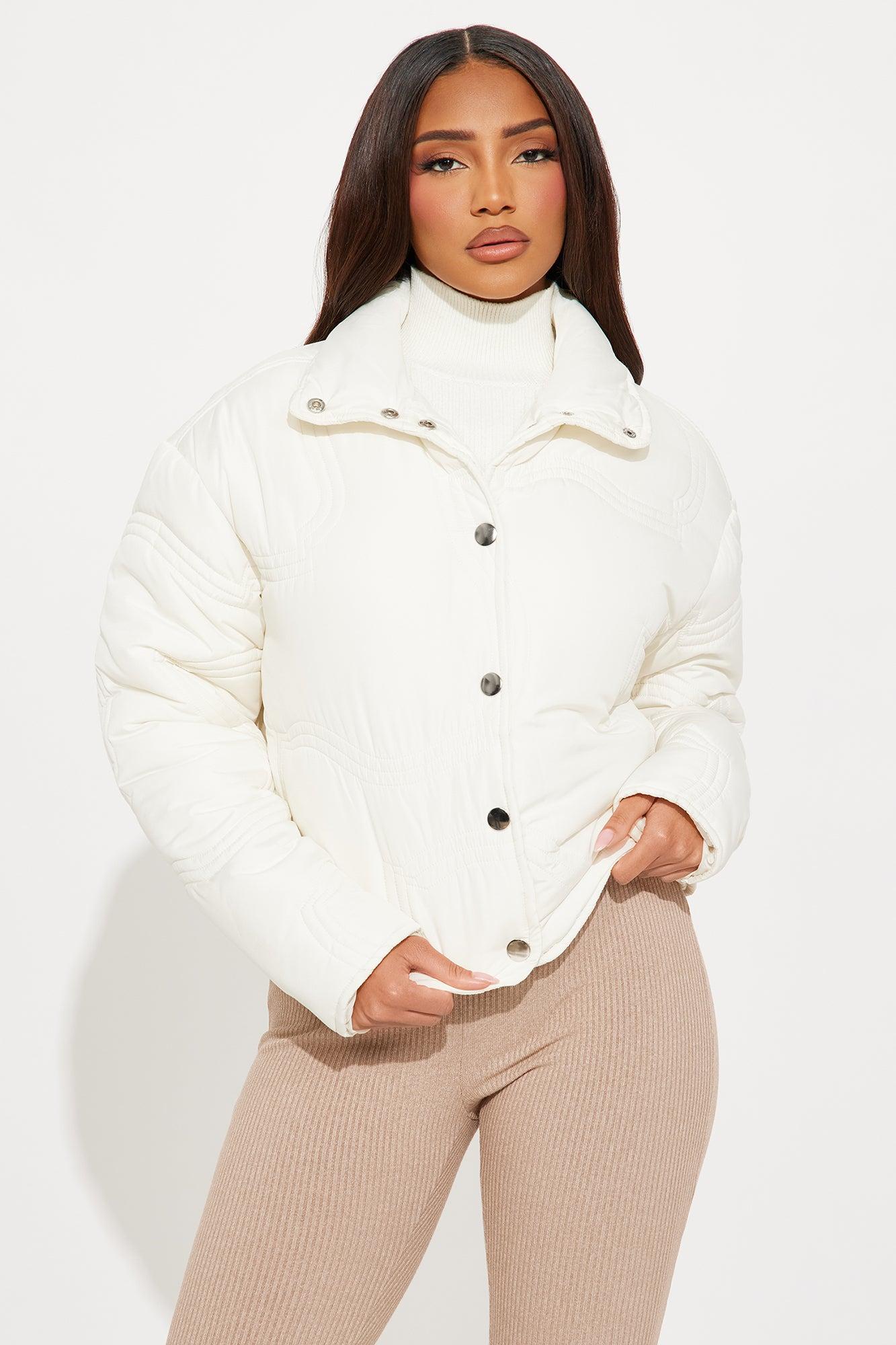 Sky High Light Weight Puffer Jacket - Cream Female Product Image