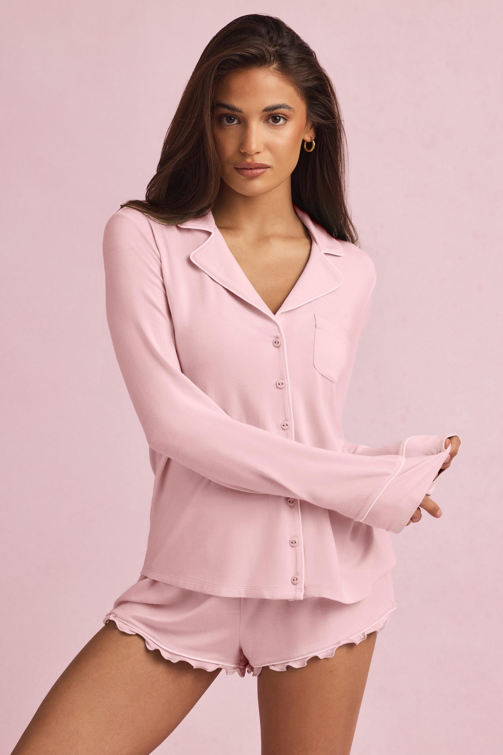 Modal Long-Sleeve Pyjama Top in Mint Product Image
