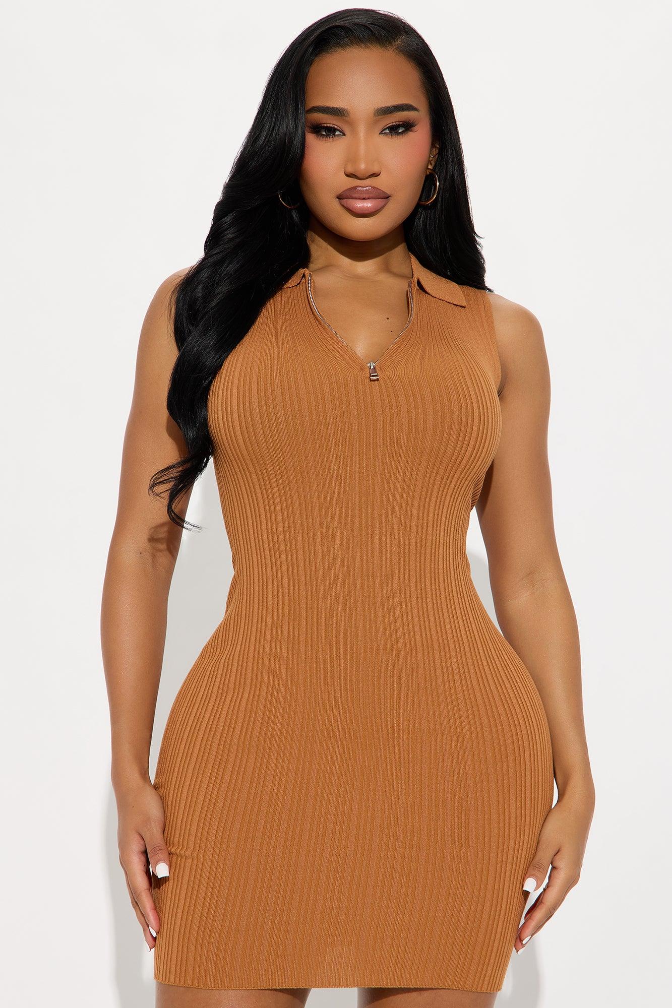 Samaria Sweater Mini Dress - Mocha Product Image
