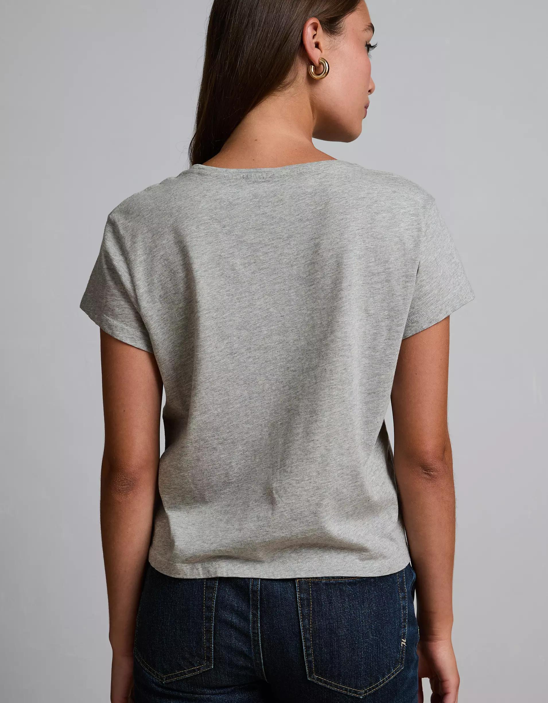 AE77 Premium Boxy Cropped Crewneck T-Shirt Product Image