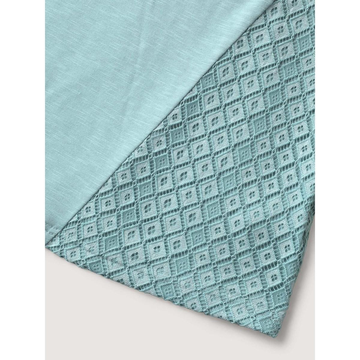 Plus Size Textured Loop V-Neckline Tank Top Women Stone Eyelet V-neck Everyday-Casual Tank Tops Camis BloomChic 26/4X Product Image