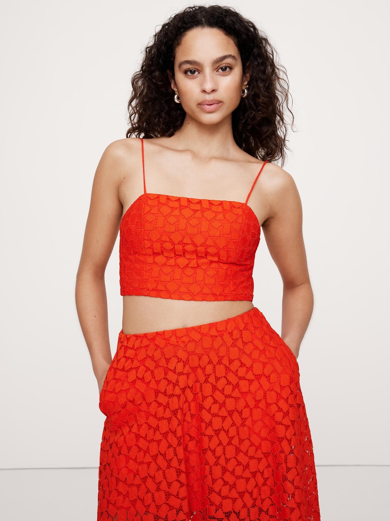 Strappy Geo Lace Cropped Top Product Image