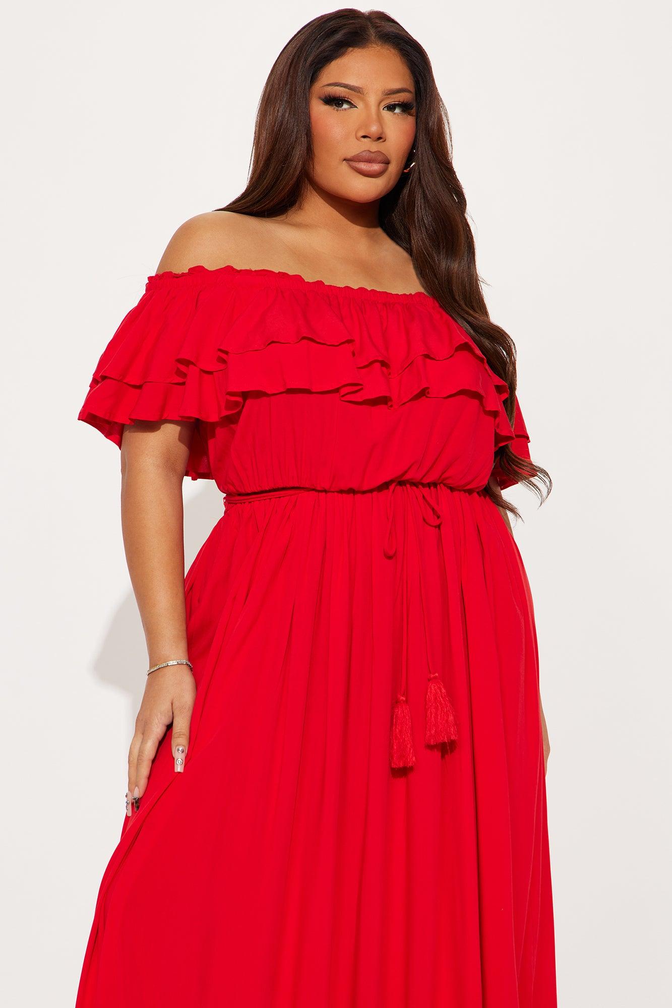 Caribbean Beauty Maxi Dress - Red Product Image