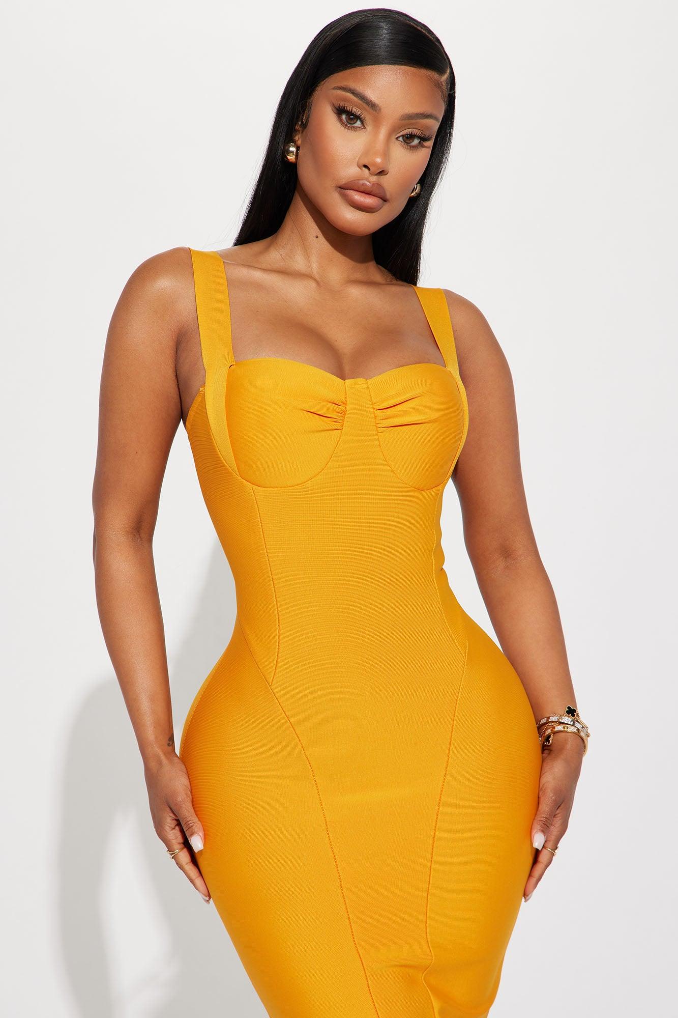 Cierra Bandage Midi Dress - Orange Product Image
