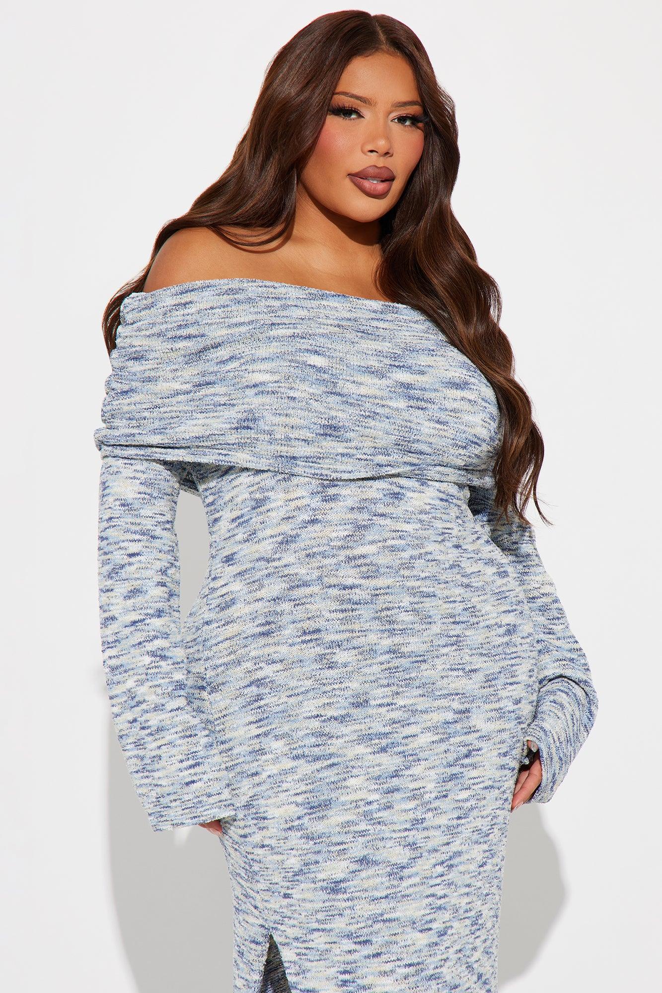 Samantha Sweater Maxi Dress - Blue/combo Female Product Image