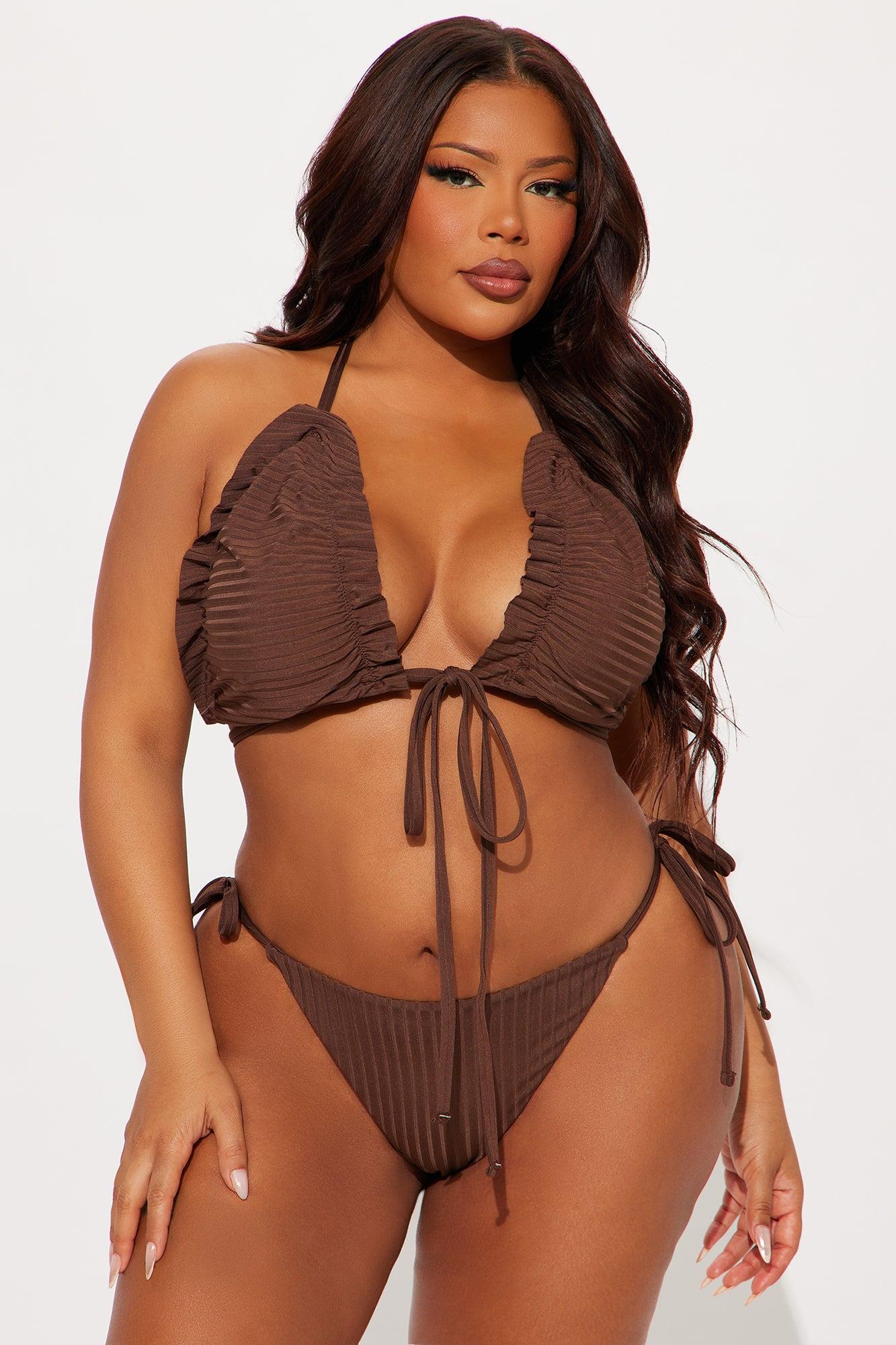 Ariel Ruched 2 Piece Bikini - Chocolate Product Image