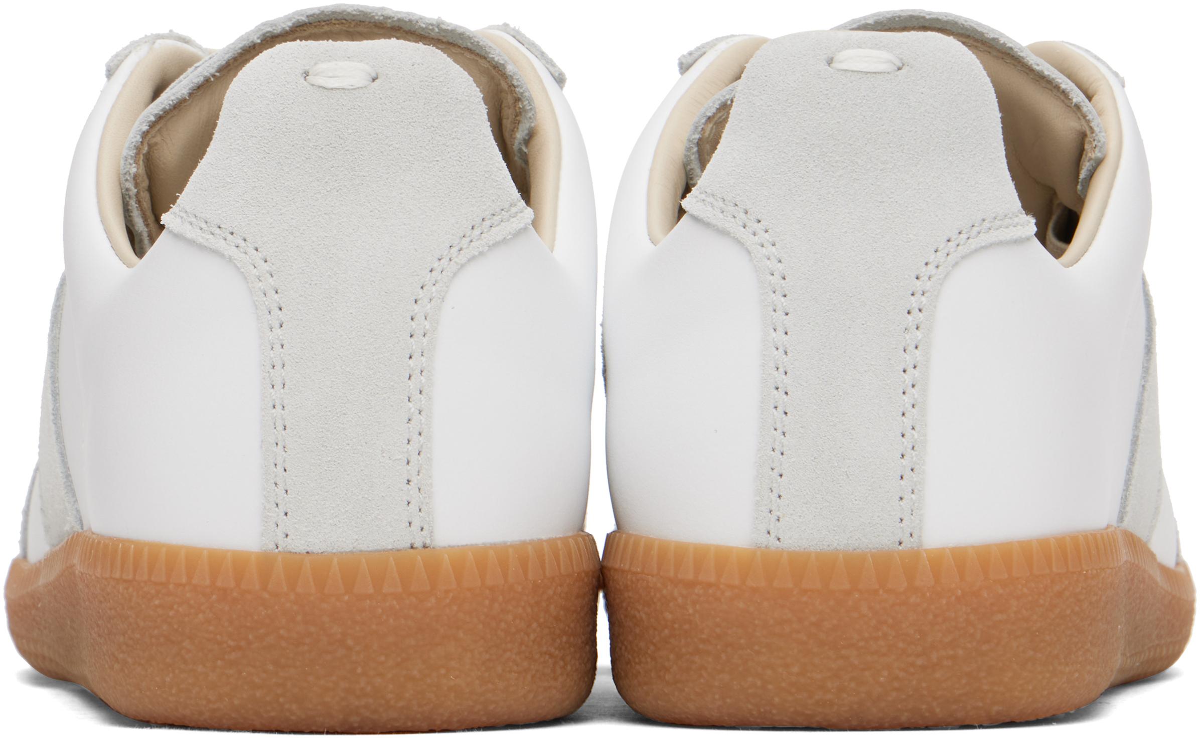 MAISON MARGIELA Replica Leather And Suede Sneakers In White Product Image
