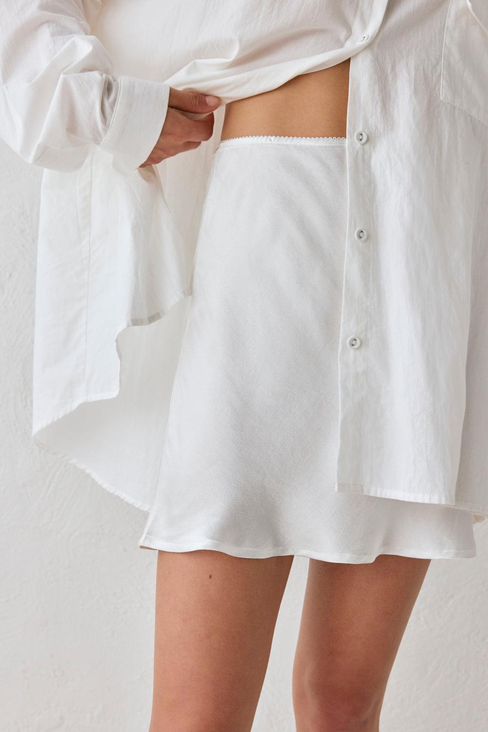 Vintage Lover Bias Cut Mini Skirt White Product Image