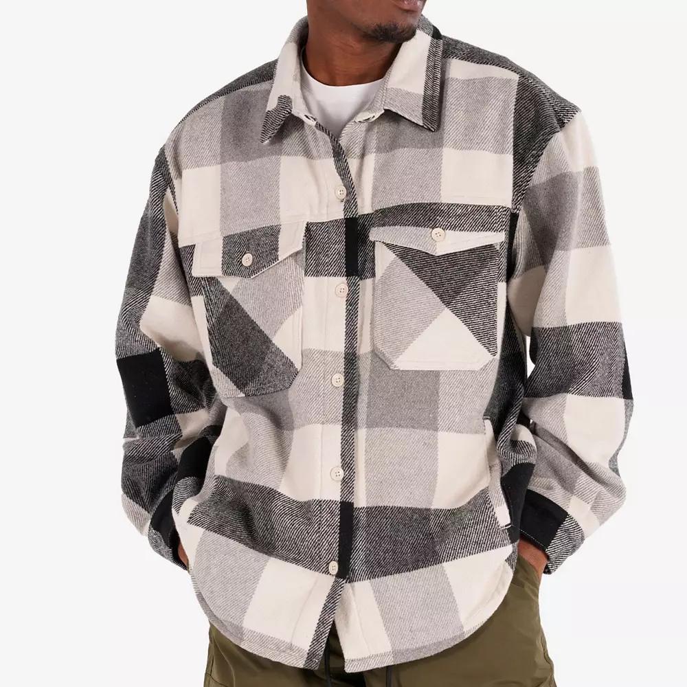 Men's Caliber Denim Co. Lumber Jack Plaid Flannel Shacket, Size: Small, Black Product Image