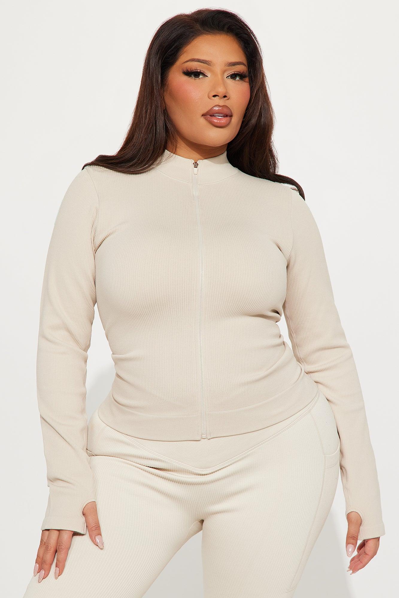 Resistance Effortless Seamless Active Jacket - Light Taupe Product Image