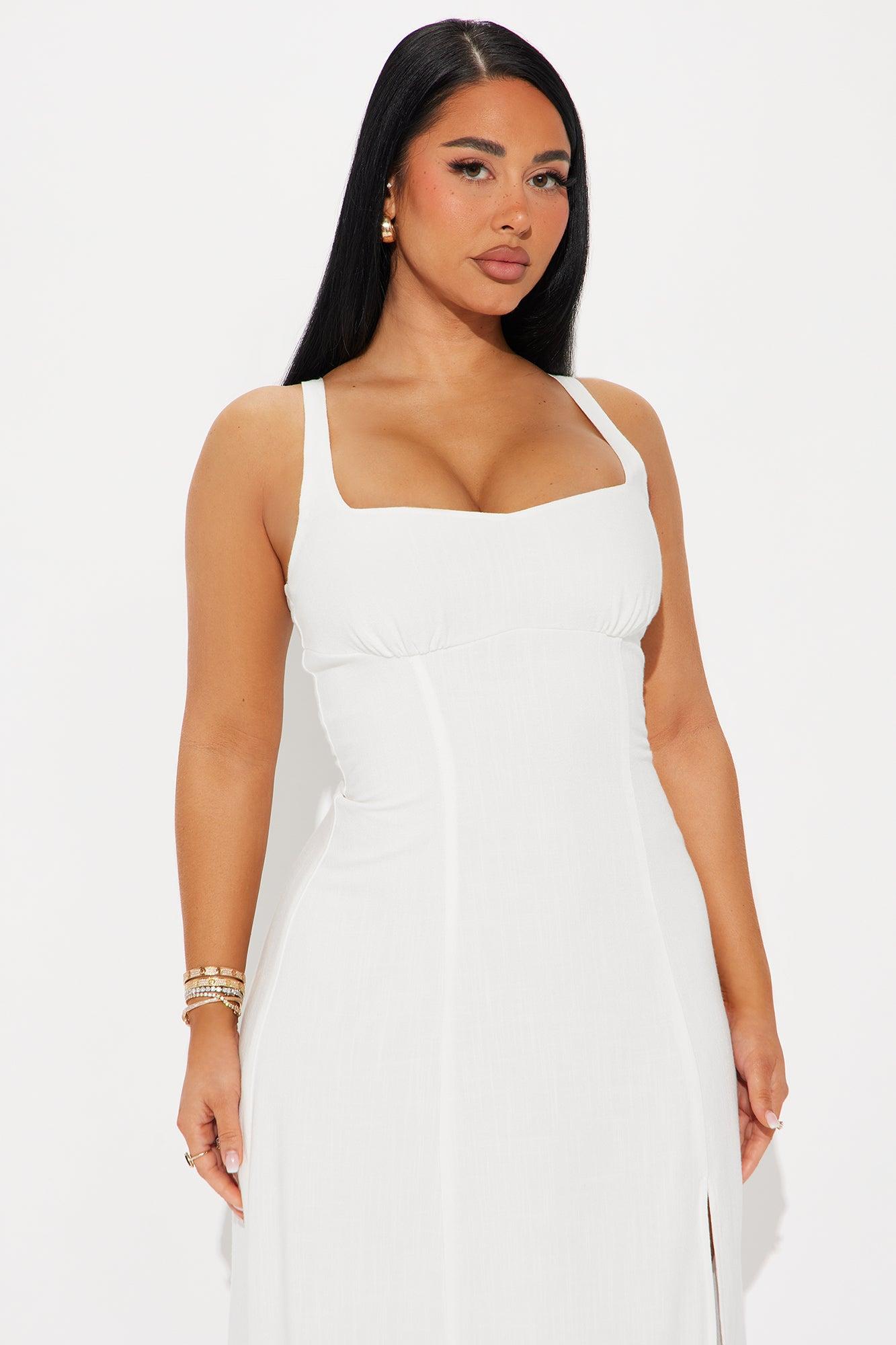 Sandie Linen Maxi Dress - White Product Image