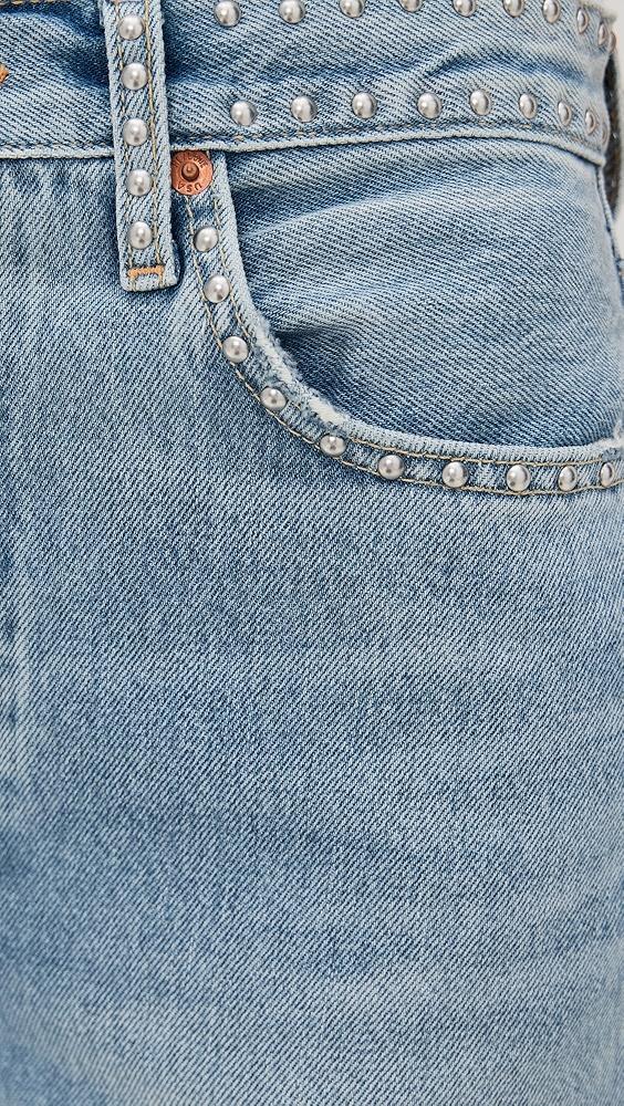 RE/DONE Studded 70s Ultra High Rise Wide Leg Jeans | Shopbop Product Image