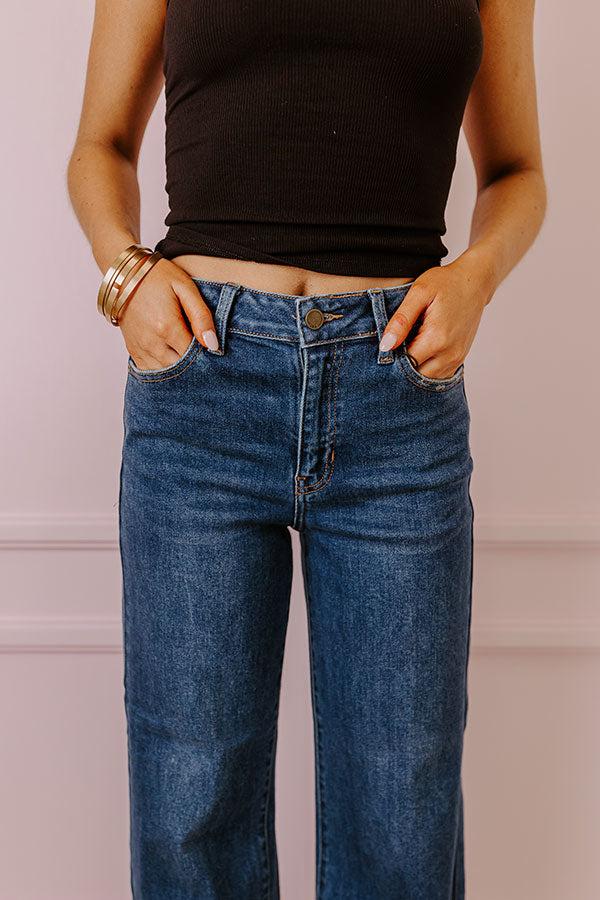 Just USA Roxanne High Waist Straight Leg Jean in Dark Wash Product Image