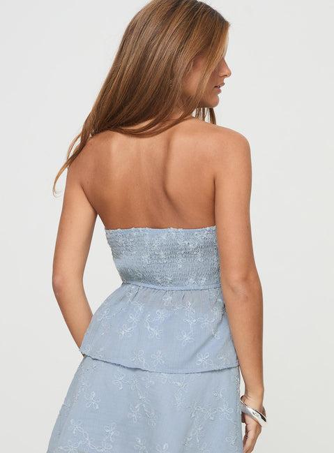 Rosenberg Strapless Top Blue Product Image