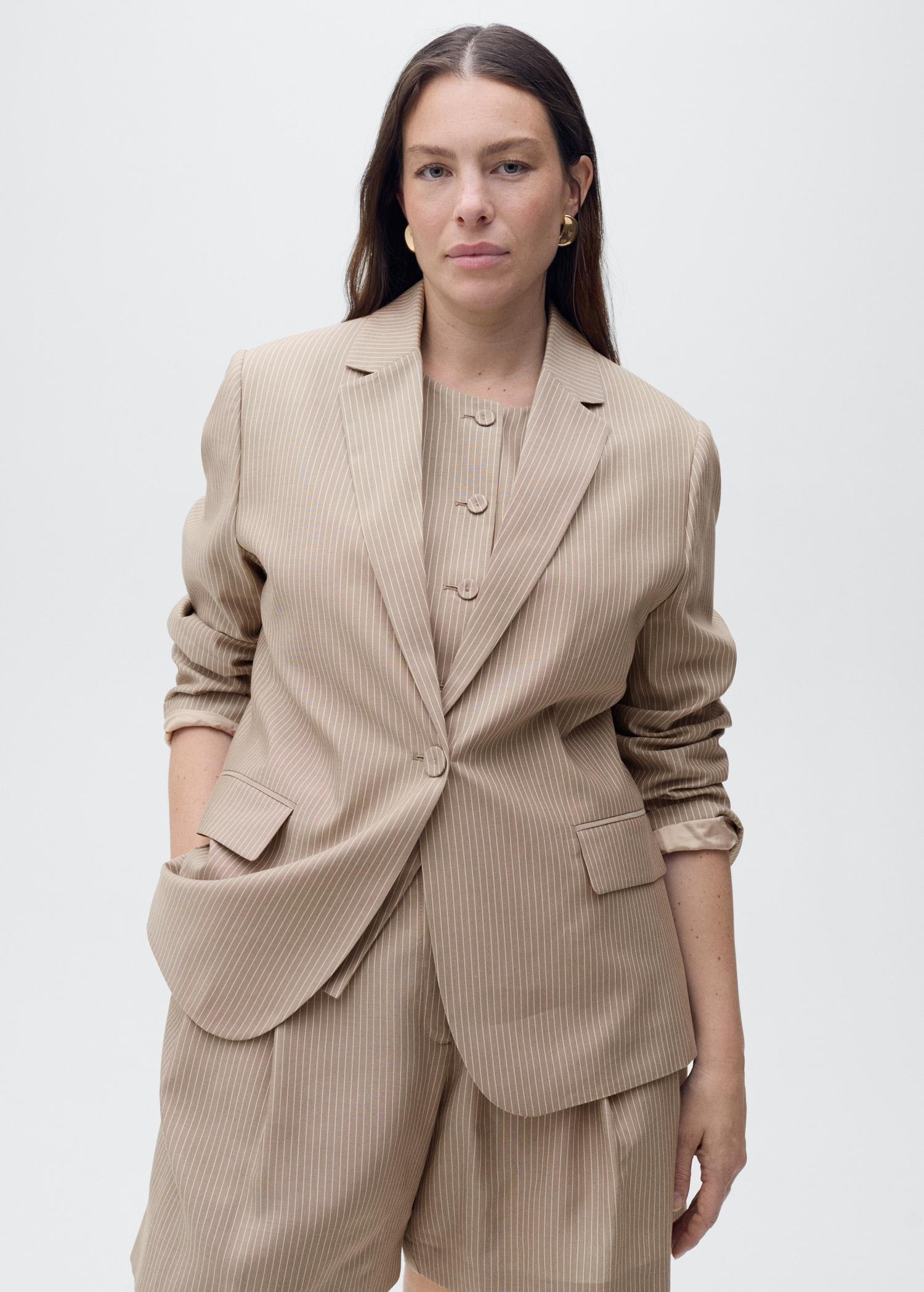 Lyocell suit jacket - Women | MANGO USA Product Image
