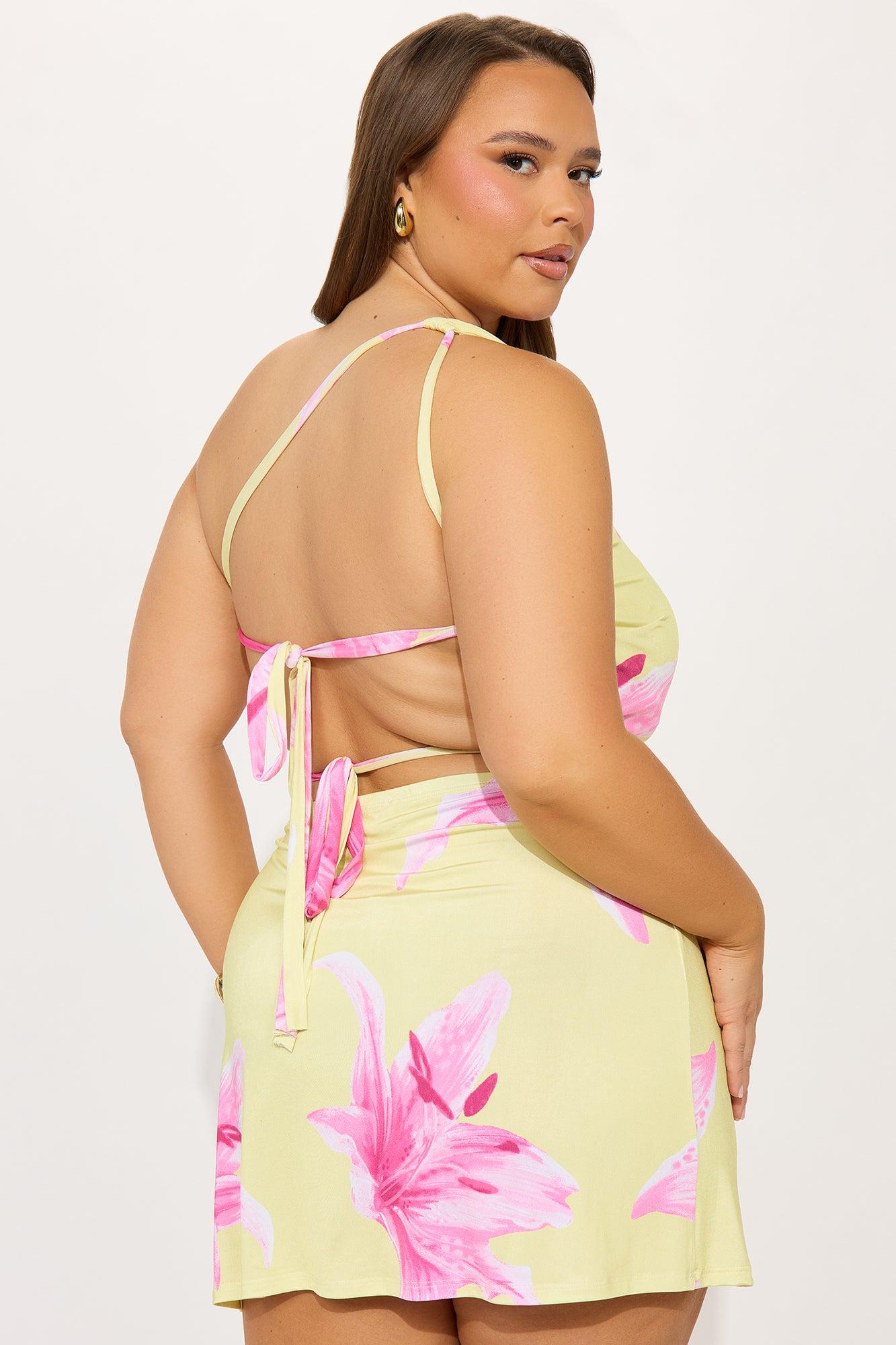 Sunny Days Floral Mini Skirt Set - Yellow Product Image