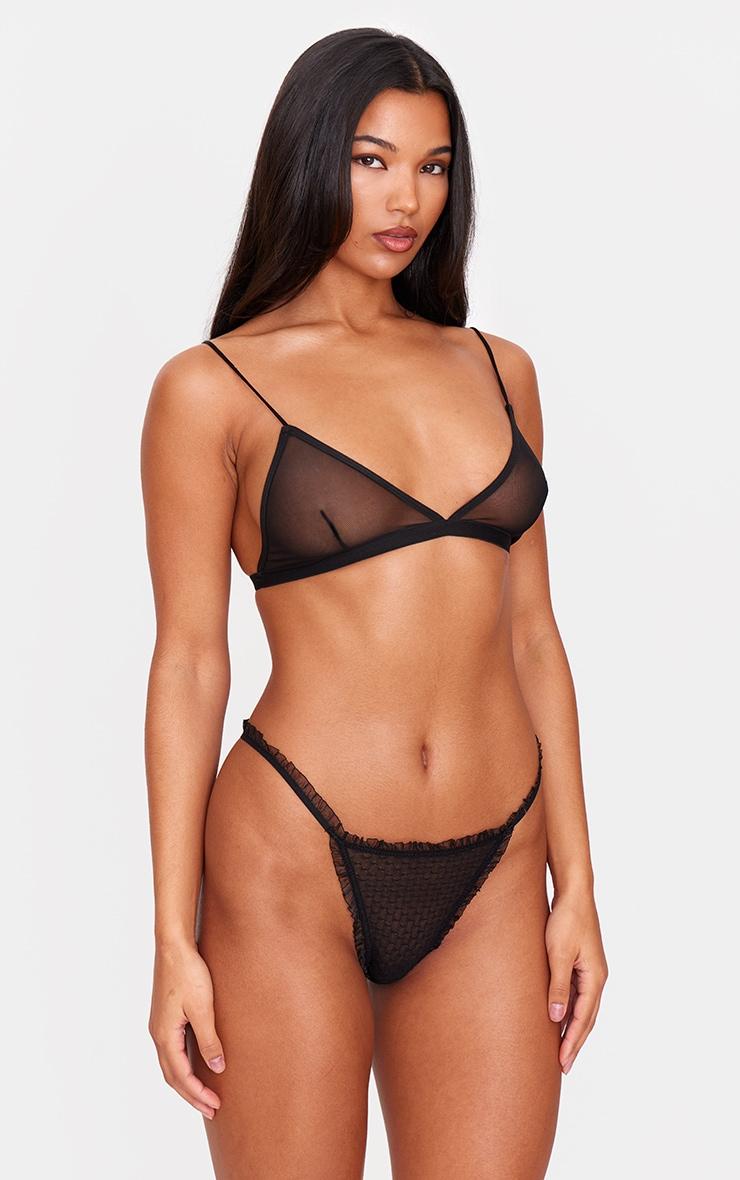 Black Mesh Pack of 2 Basic Triangle Bra Product Image
