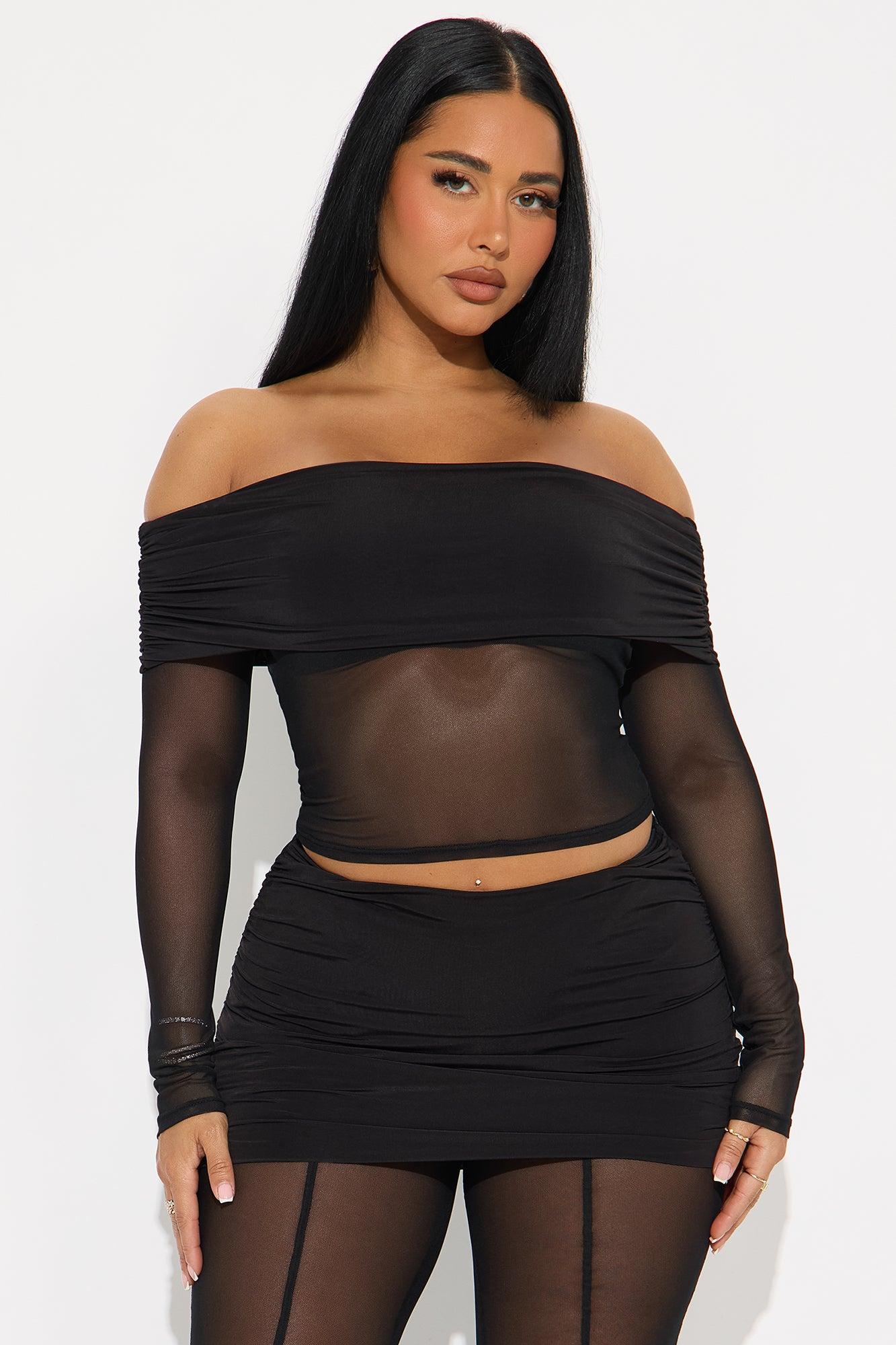 Jasmine Mesh Pant Set - Black Product Image