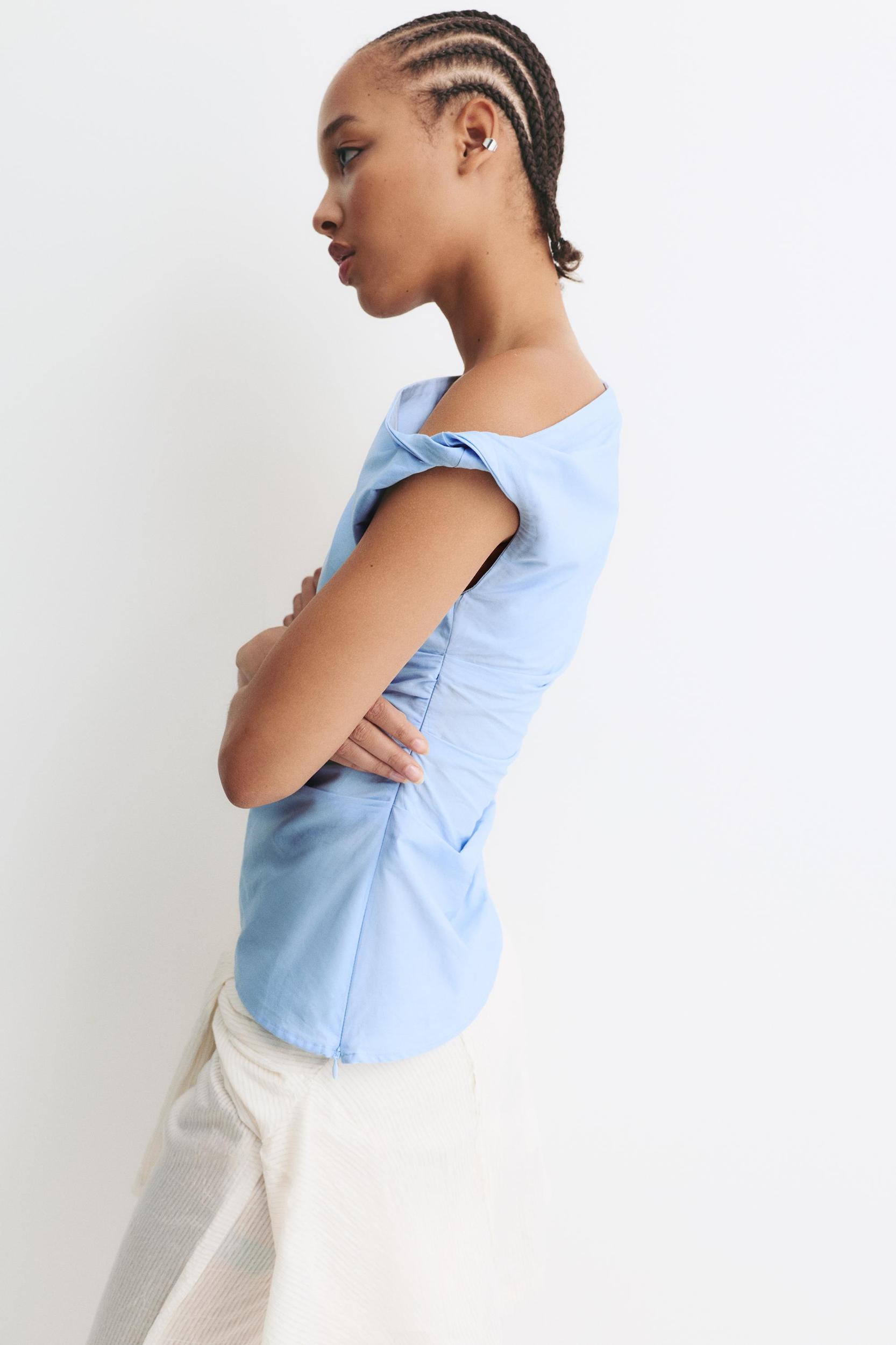 Draped poplin top Product Image