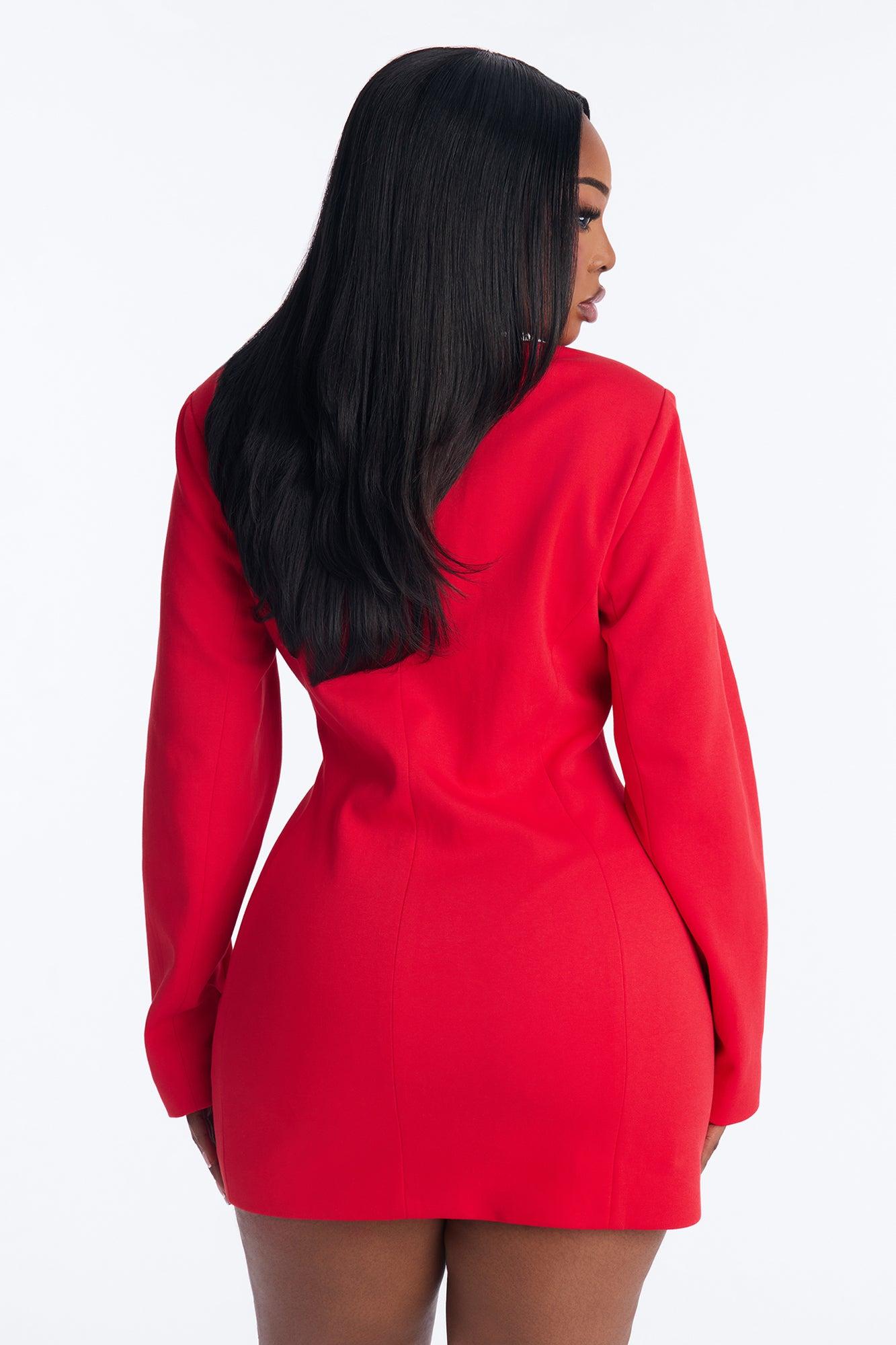 Noemi Micro Mini Blazer Dress - Red Female Product Image