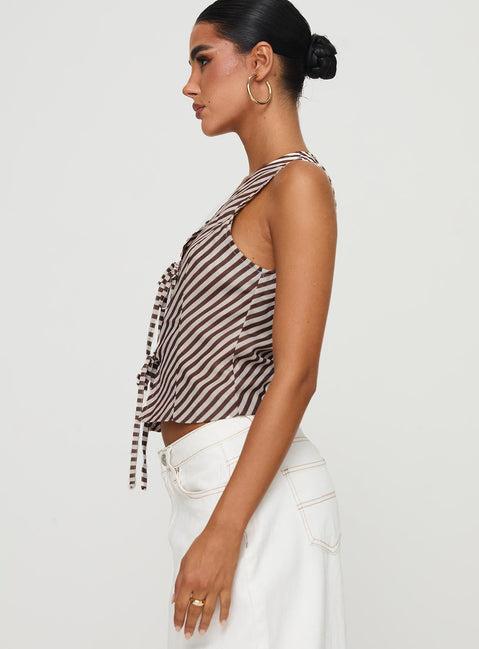 Lishar Top Brown Stripe Product Image