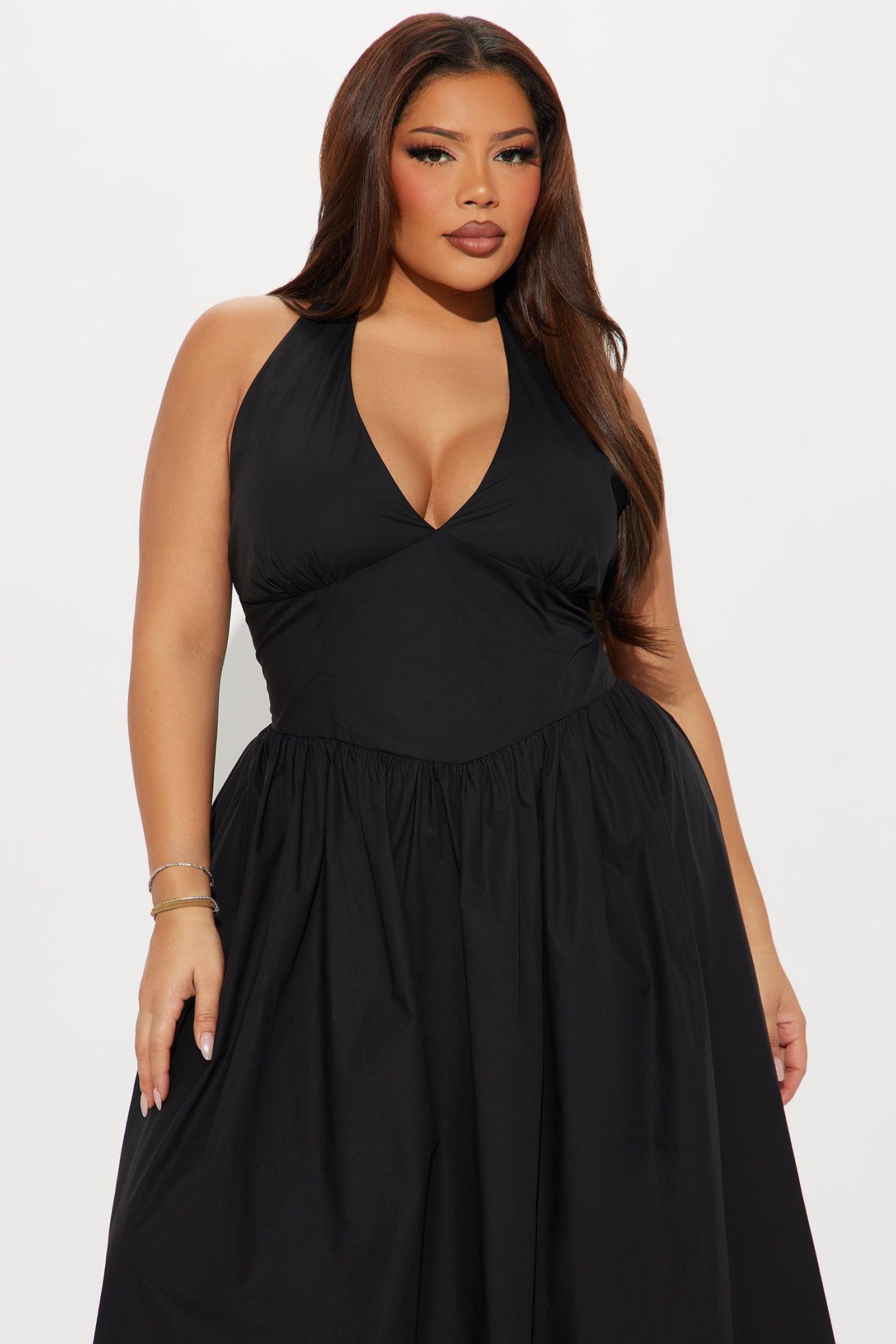 Serenita Poplin Maxi Dress - Black Product Image