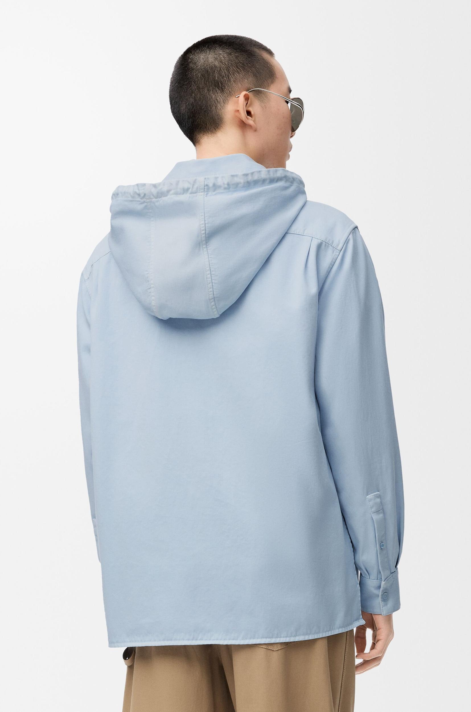 Hooded overshirt in cotton Product Image