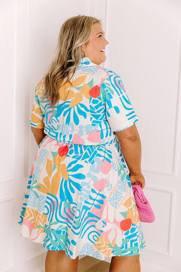On Island Time Button Down Mini Dress Curves Product Image
