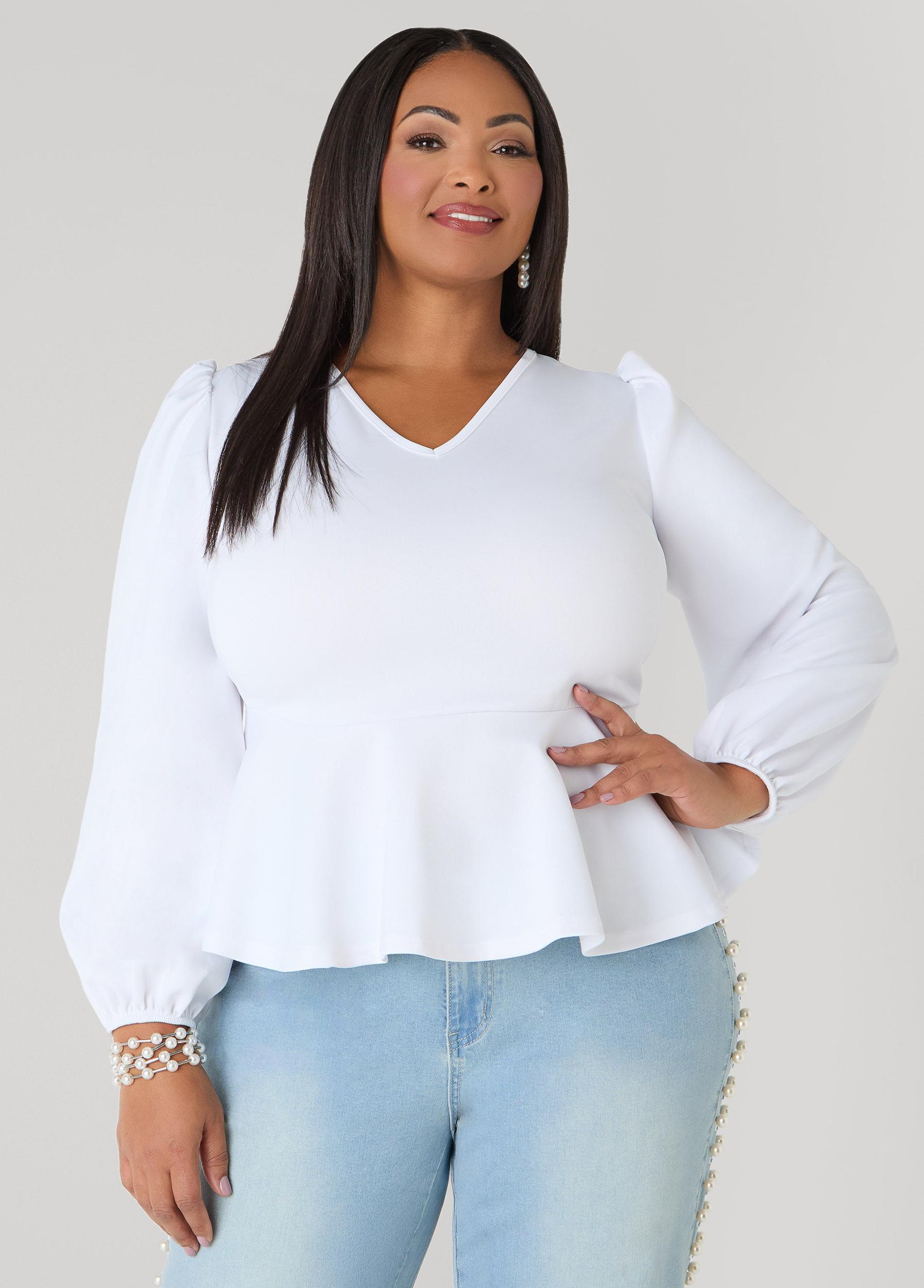 Puff Sleeved Peplum Top Product Image