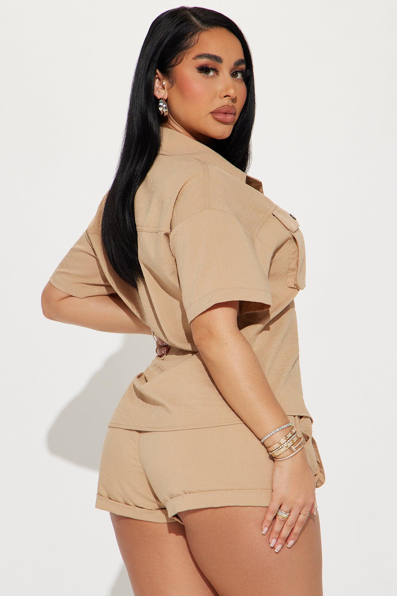 Chloe Cargo Short Set - Taupe Product Image