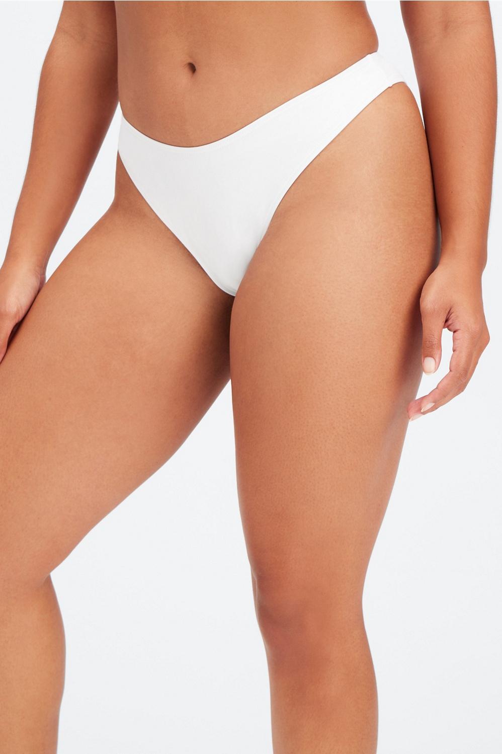 Fabletics High-Cut Classic Bikini Bottom Womens white plus Size 3X Product Image