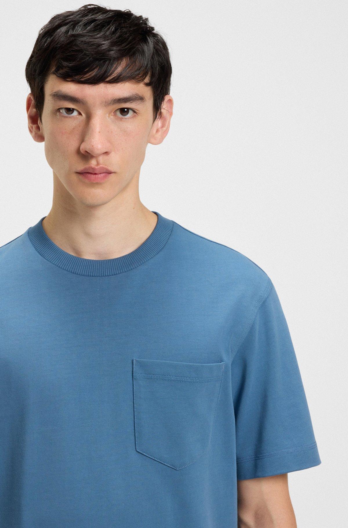 Cotton-jersey T-shirt with patch pocket and logo label Product Image