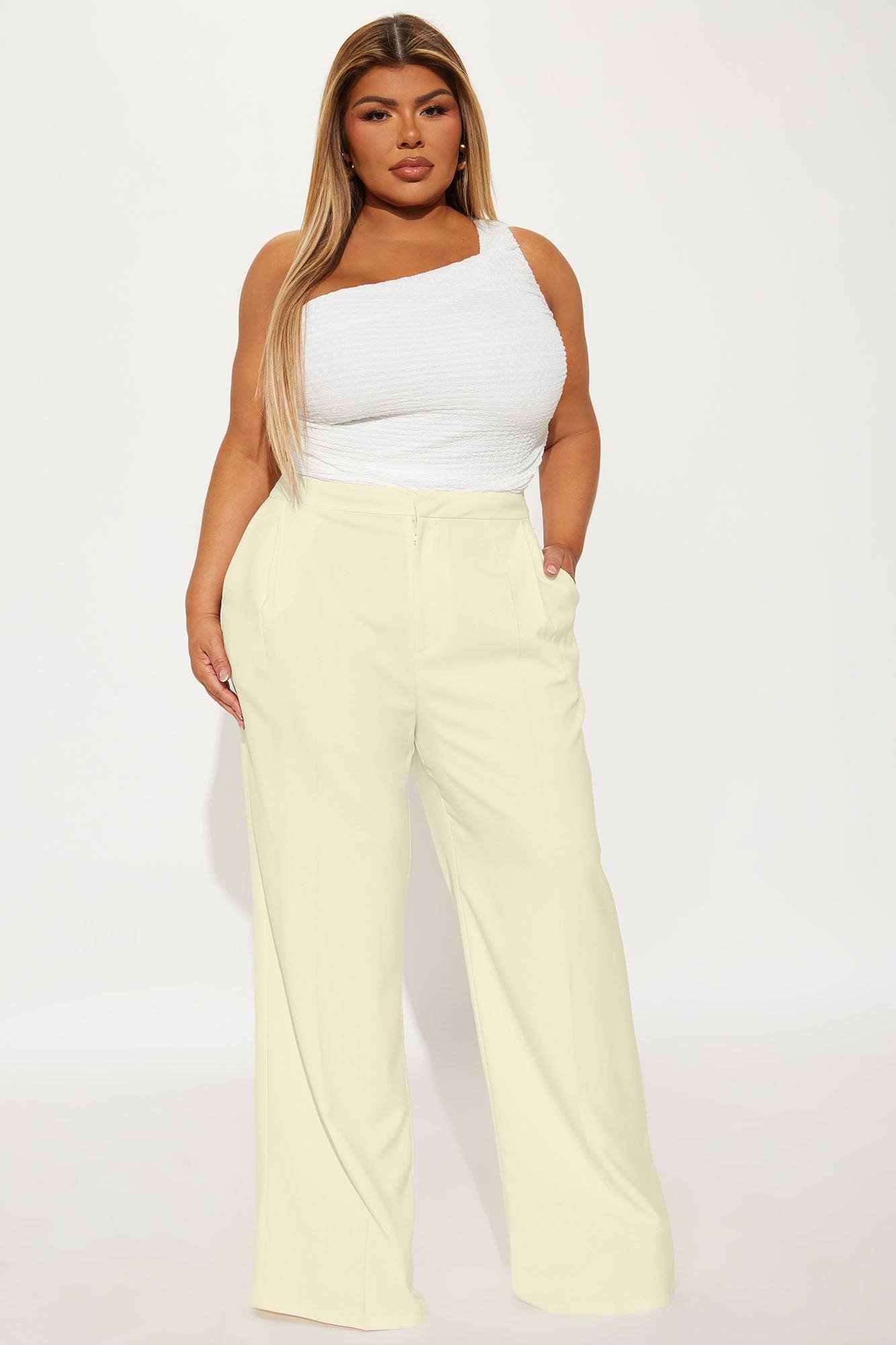 Halley Wide Leg Trouser - Cream Product Image