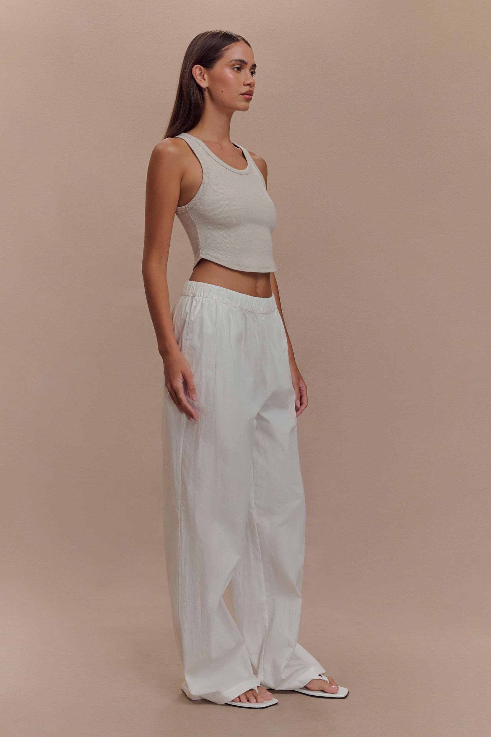 Morgana Ribbed Tank Top - Grey Marle Product Image