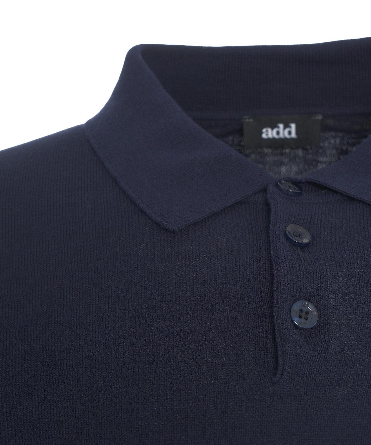 Knitted long-sleeved polo shirt Product Image