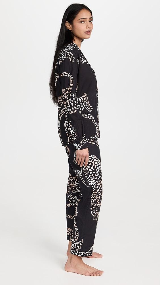 Desmond & Dempsey Womens Long Sleeve Jaguar Pajama Set | Shopbop Product Image