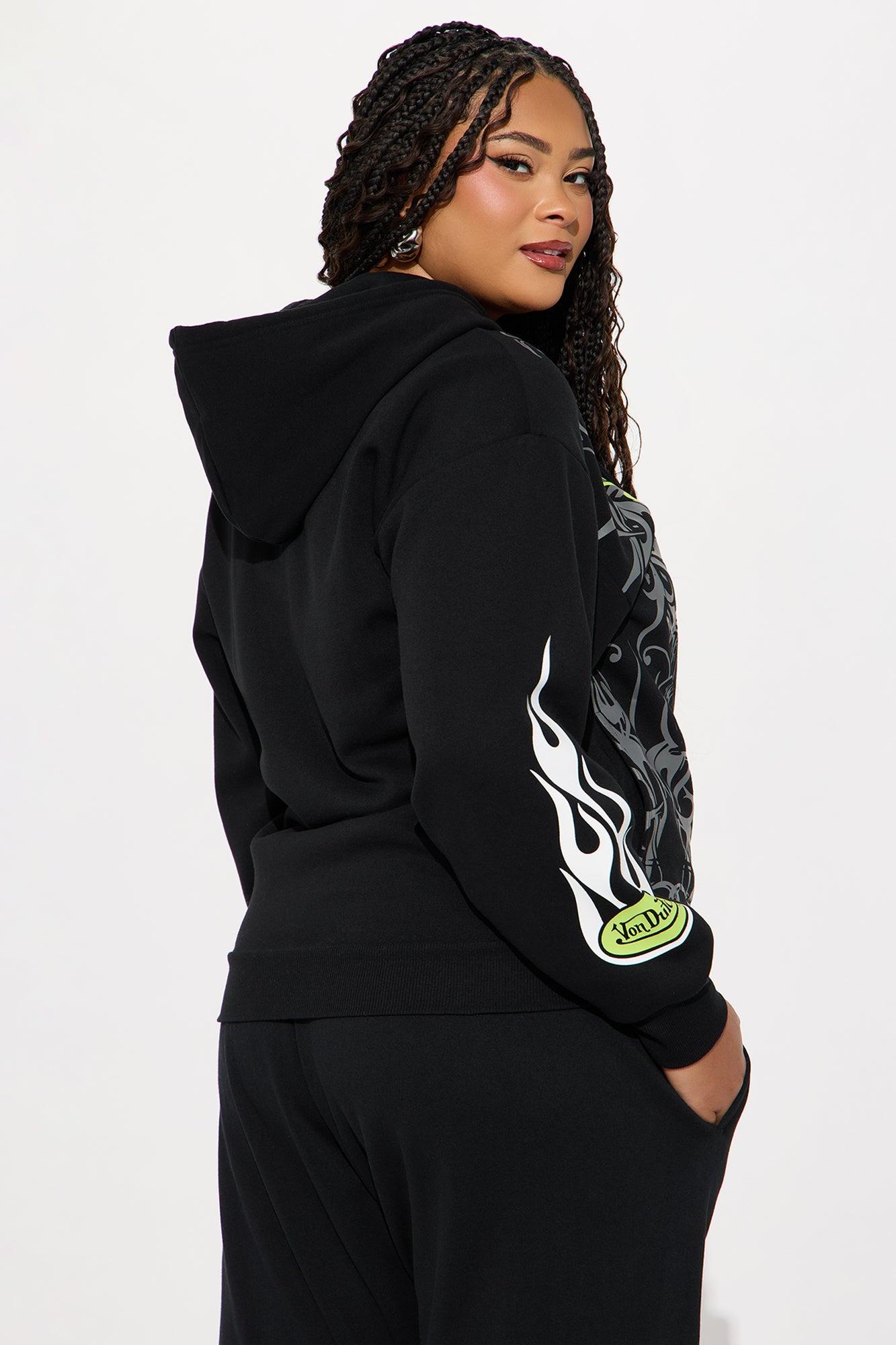 Von Dutch Car Show Zip Front Hoodie - Black/Green Product Image