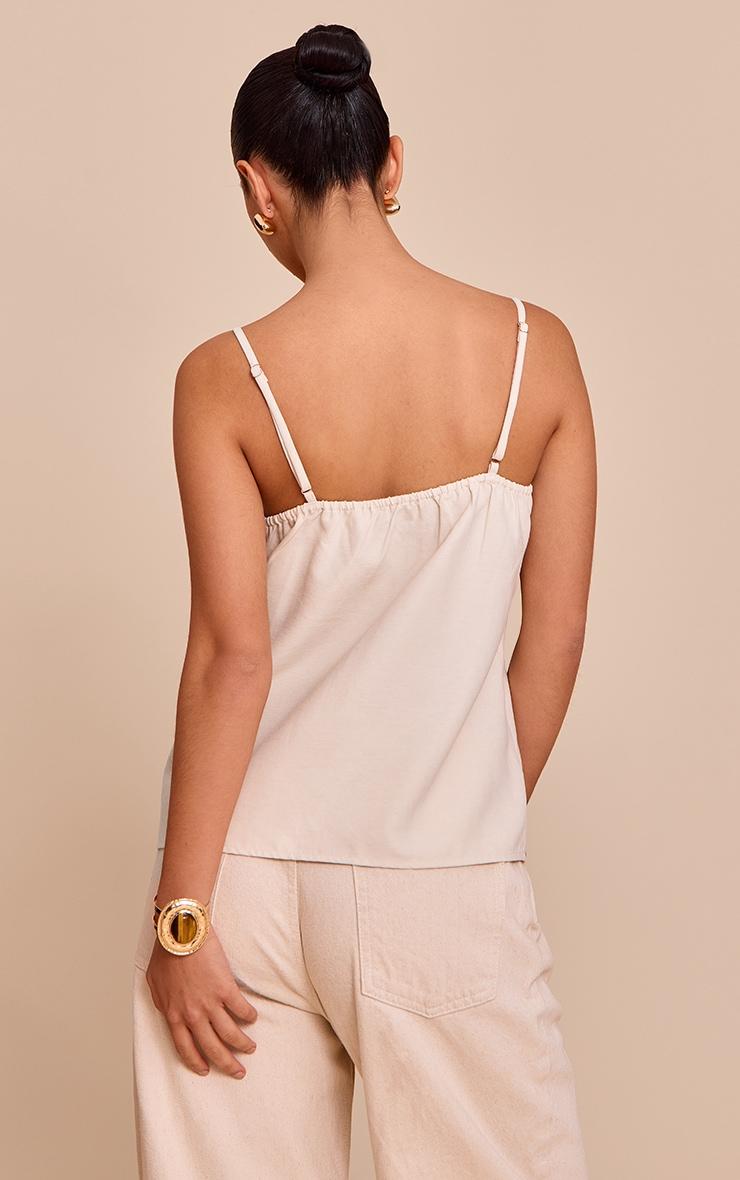 Cream Peach Skin Frill Detail Cami Product Image