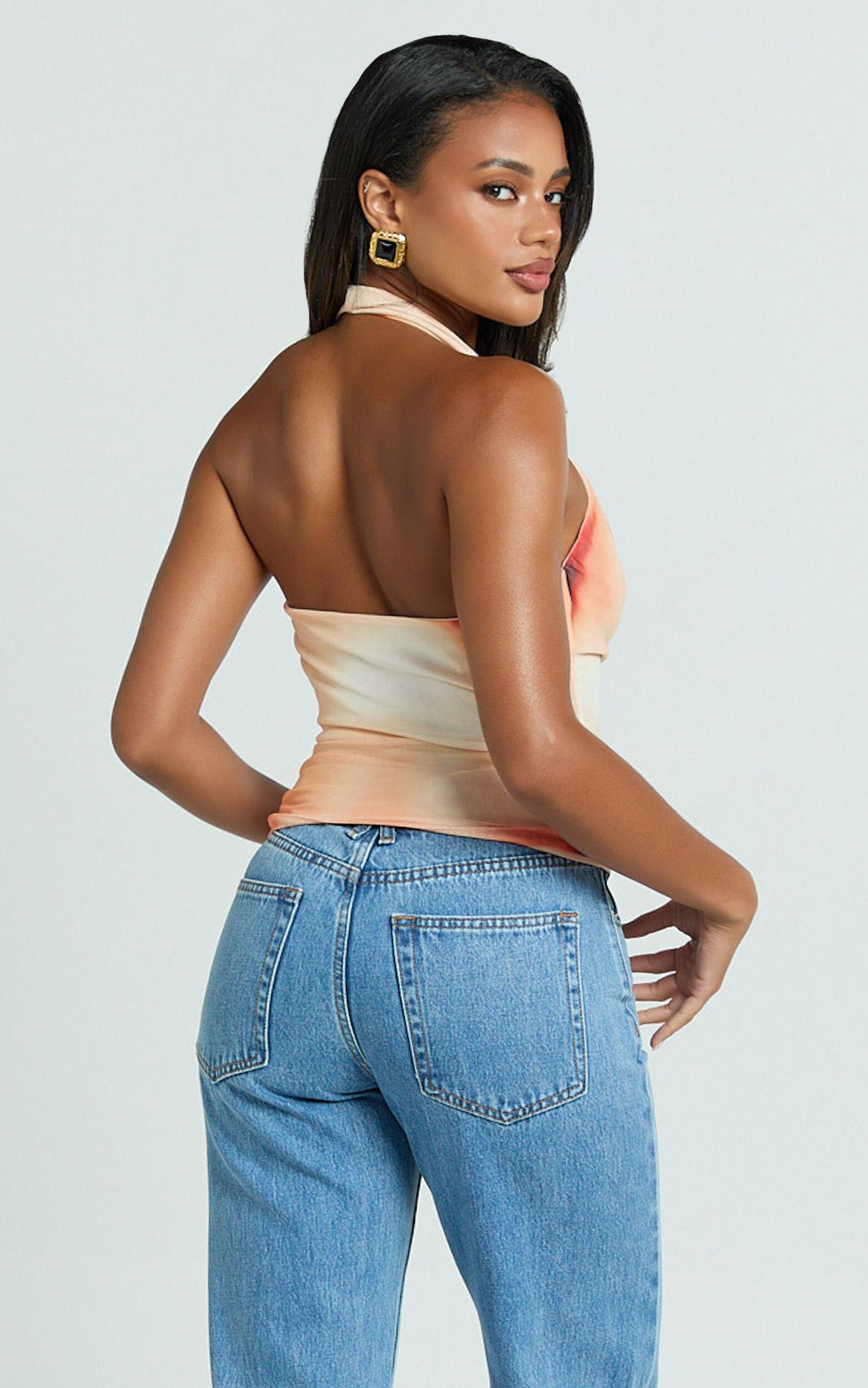 Nicole Top - Cowl Neck Halter Top in Multi Product Image