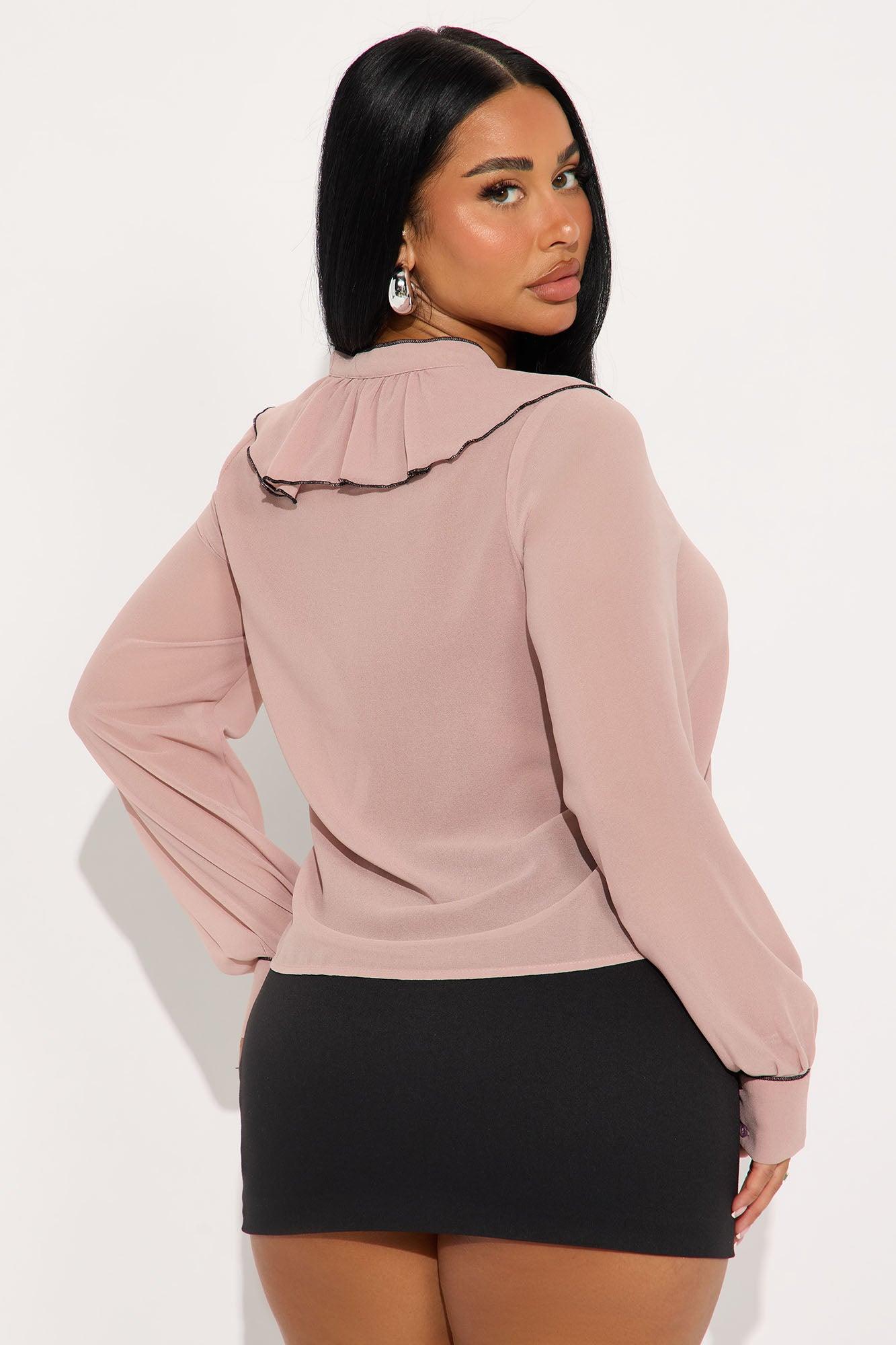 No Judgement Ruffle Chiffon Blouse - Mauve Female Product Image