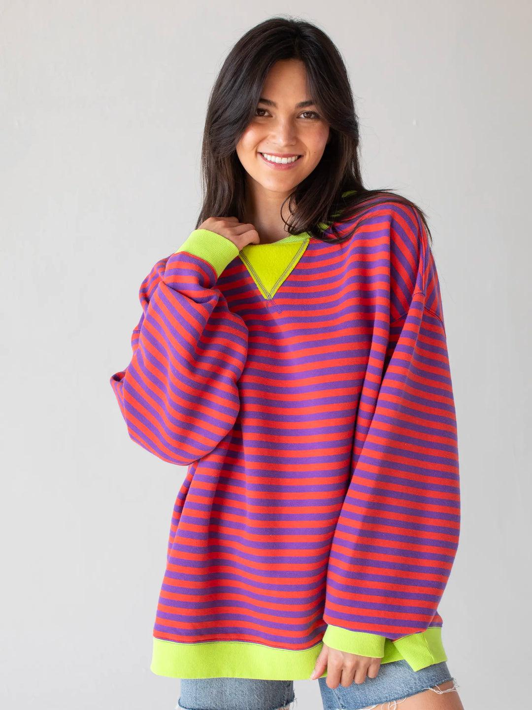 Oversized Striped Crewneck Product Image