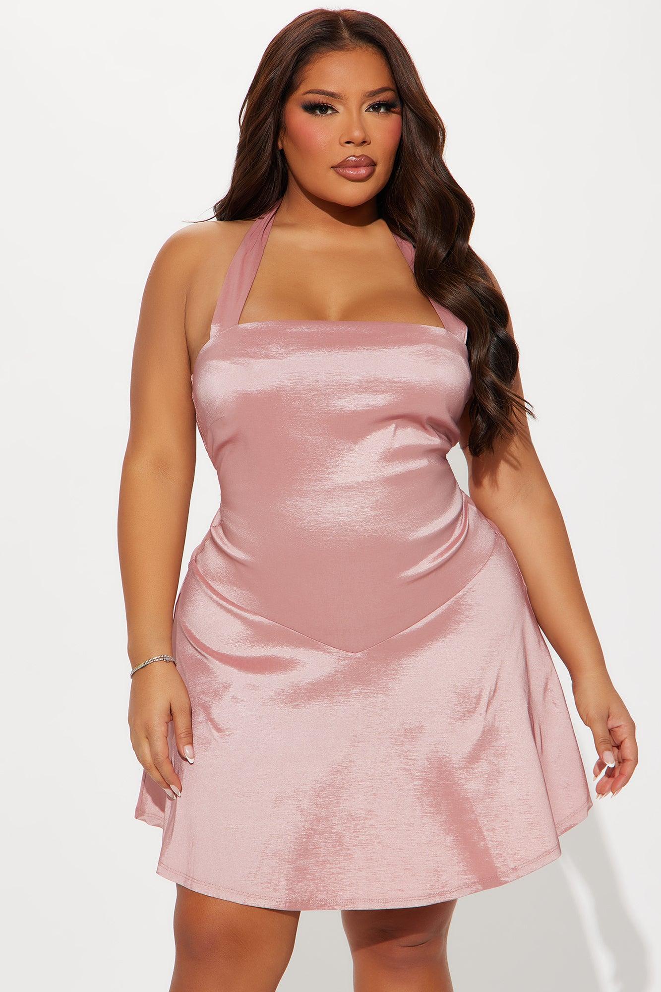 Special Evening Taffeta Mini Dress - Mauve Product Image