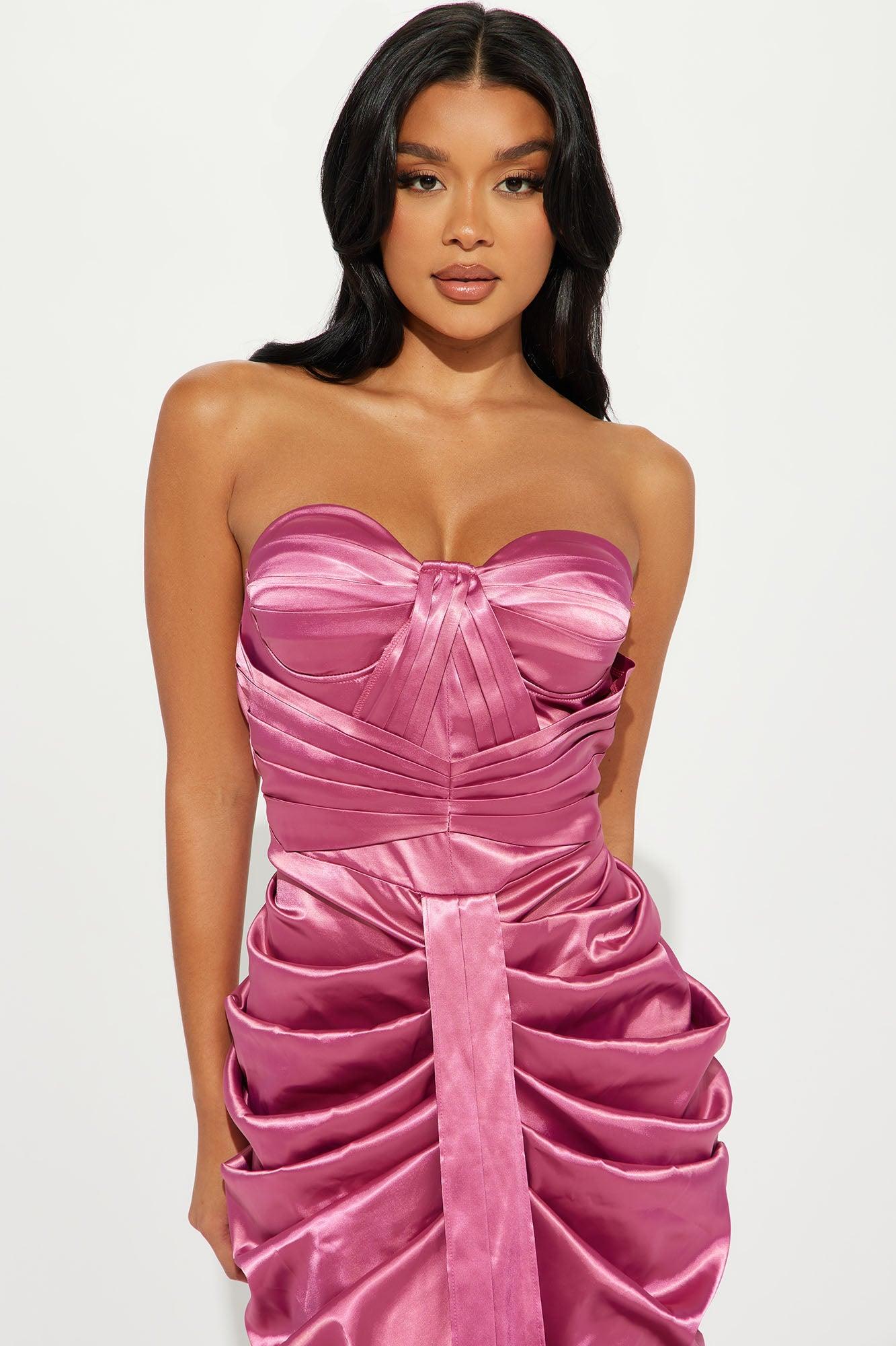 Rebeka Satin Maxi Dress - Marsala Product Image