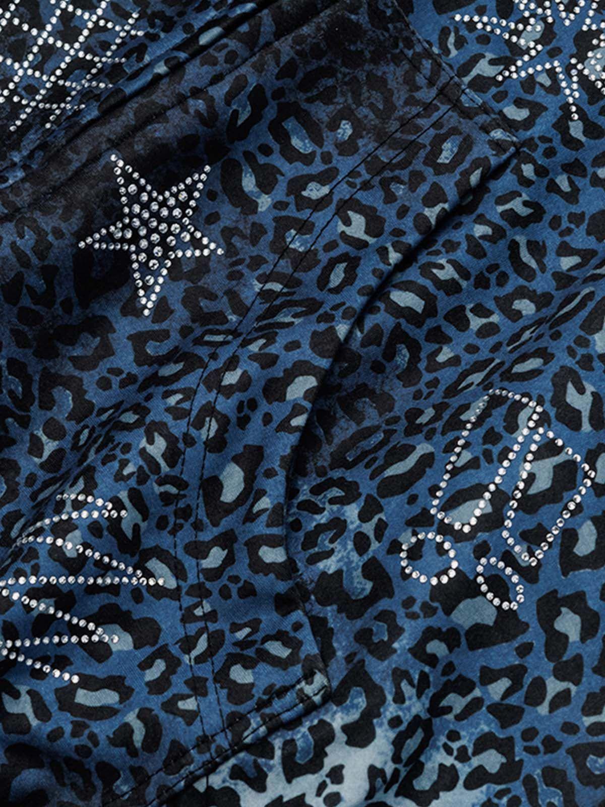 Aelfric Eden Boxy Leopard Print Rhinestone Hoodie Product Image